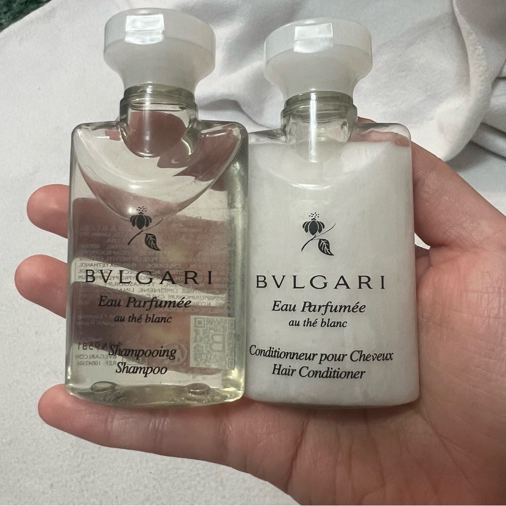 4 Bvlgari Eau Parfumée Au the Blanc white tea shampoo + 4 conditioner June sale - Picture 2 of 5